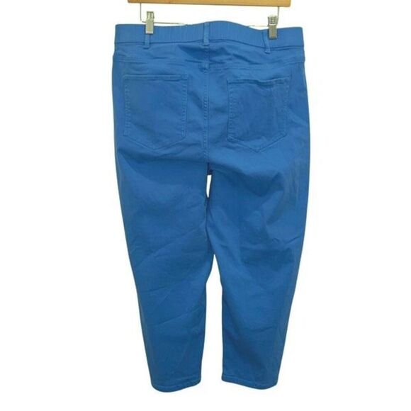 J. Jill high-rise cropped pull on denim stretch jeans, royal periwinkle blue siz - Picture 5 of 11